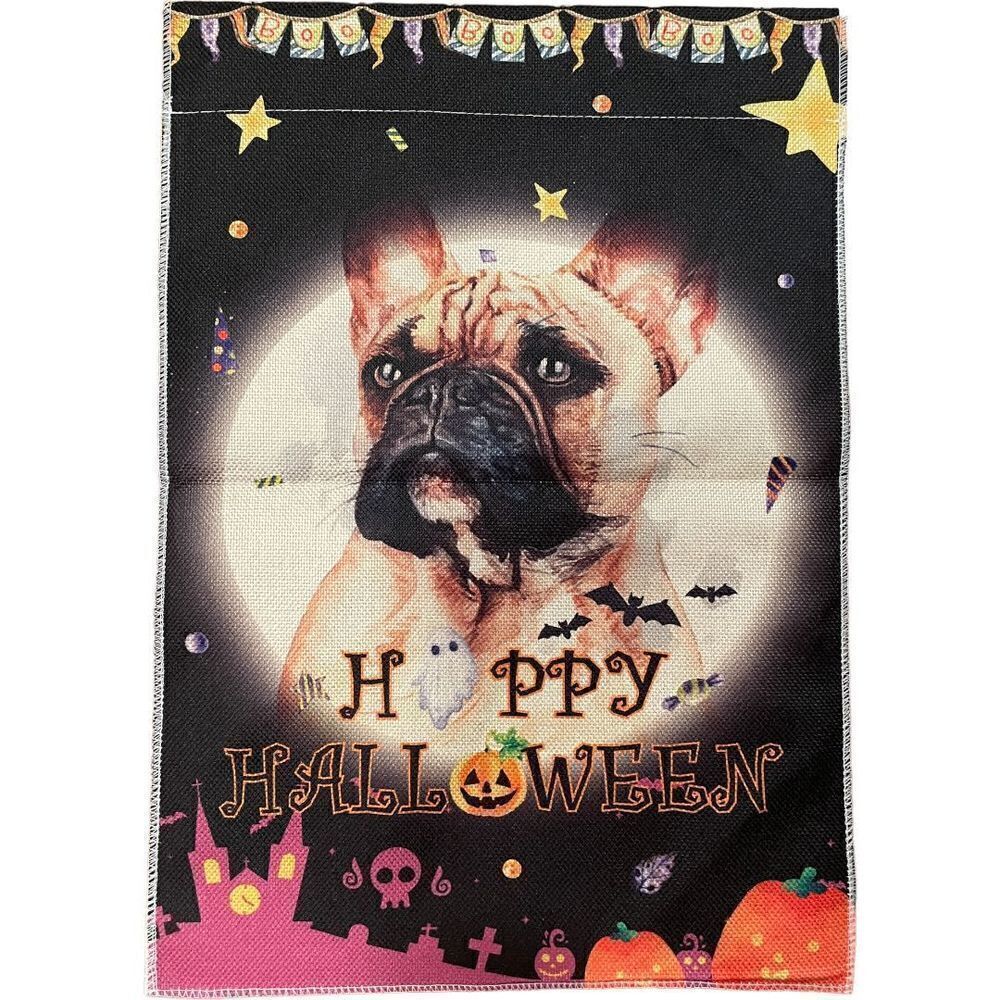 FRENCH Bulldog Halloween Garden Flag Double Sided Print New